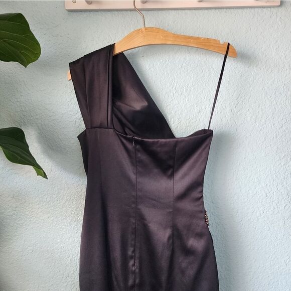 Eliza J embellish side one shoulder lined cocktail formal dress - Picture 4 of 11